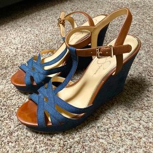 Jessica Simpson 8.5 denim & tan